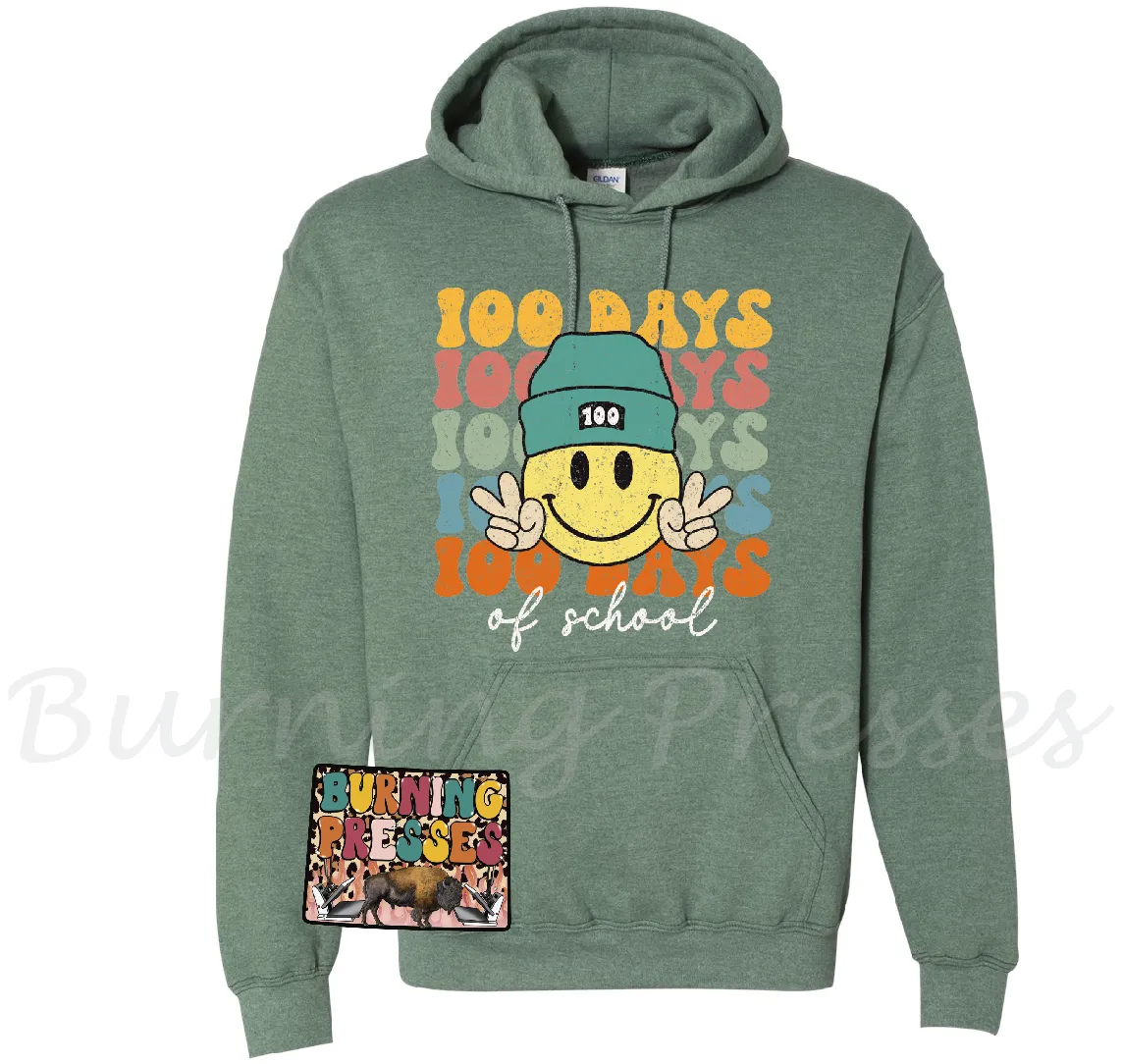 100-Day School Smiley Face Transfer for DTF/Sublimation - 1068 Design