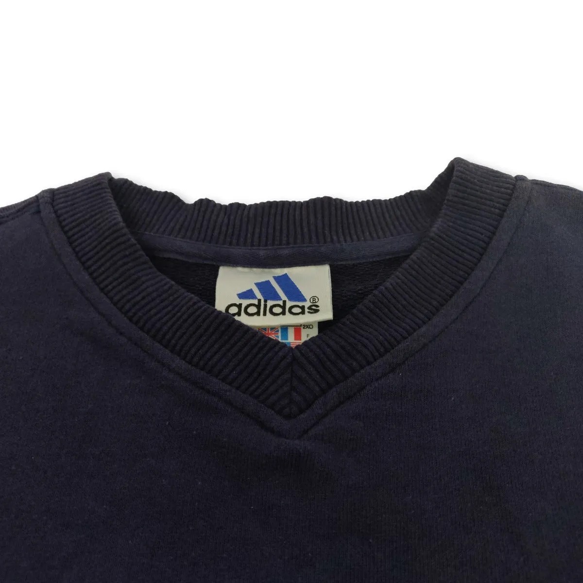 2000 navy Adidas v-neck sweatshirt