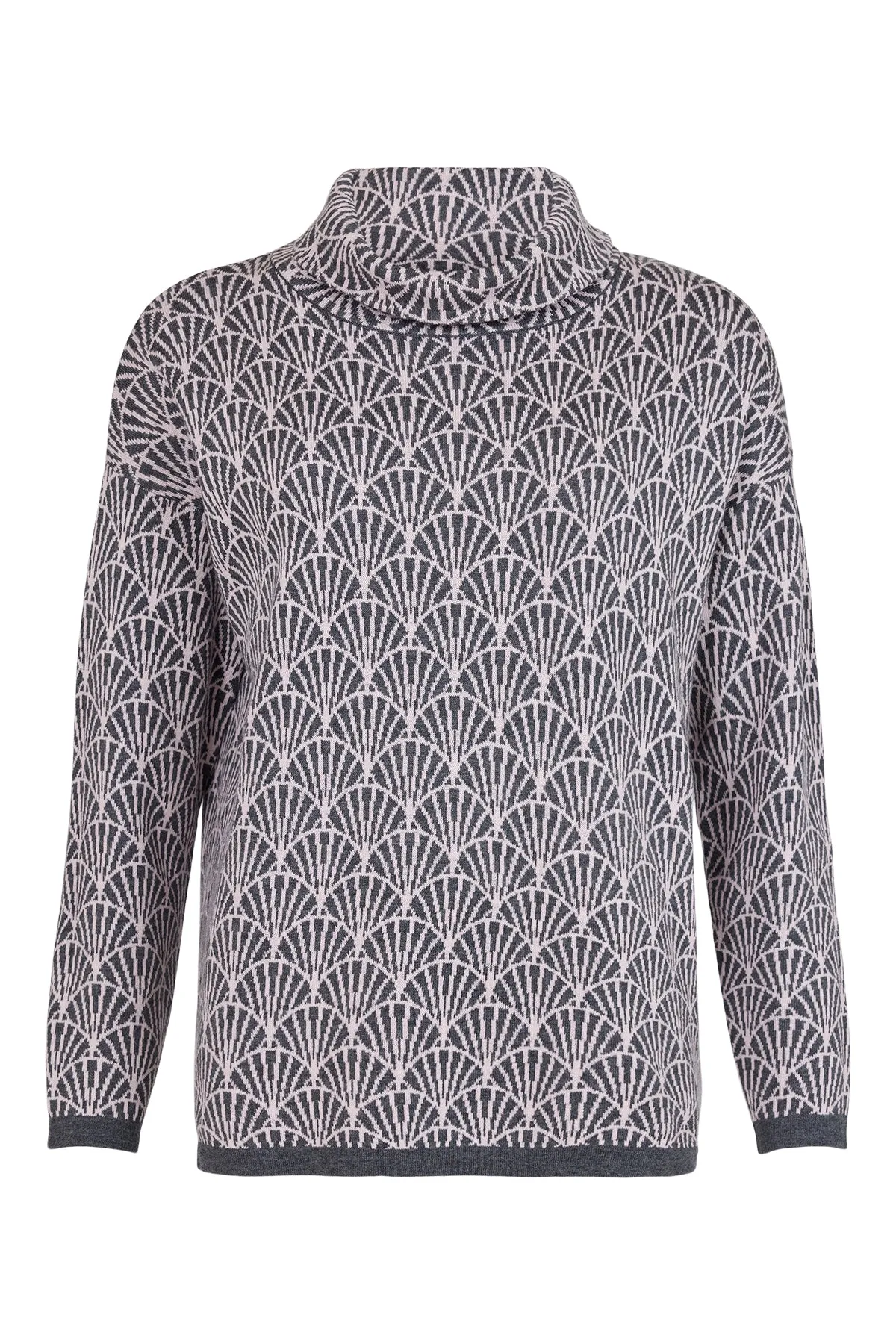 Sunday Shell Print Knit Polo Jumper