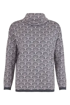 Sunday Shell Print Knit Polo Jumper