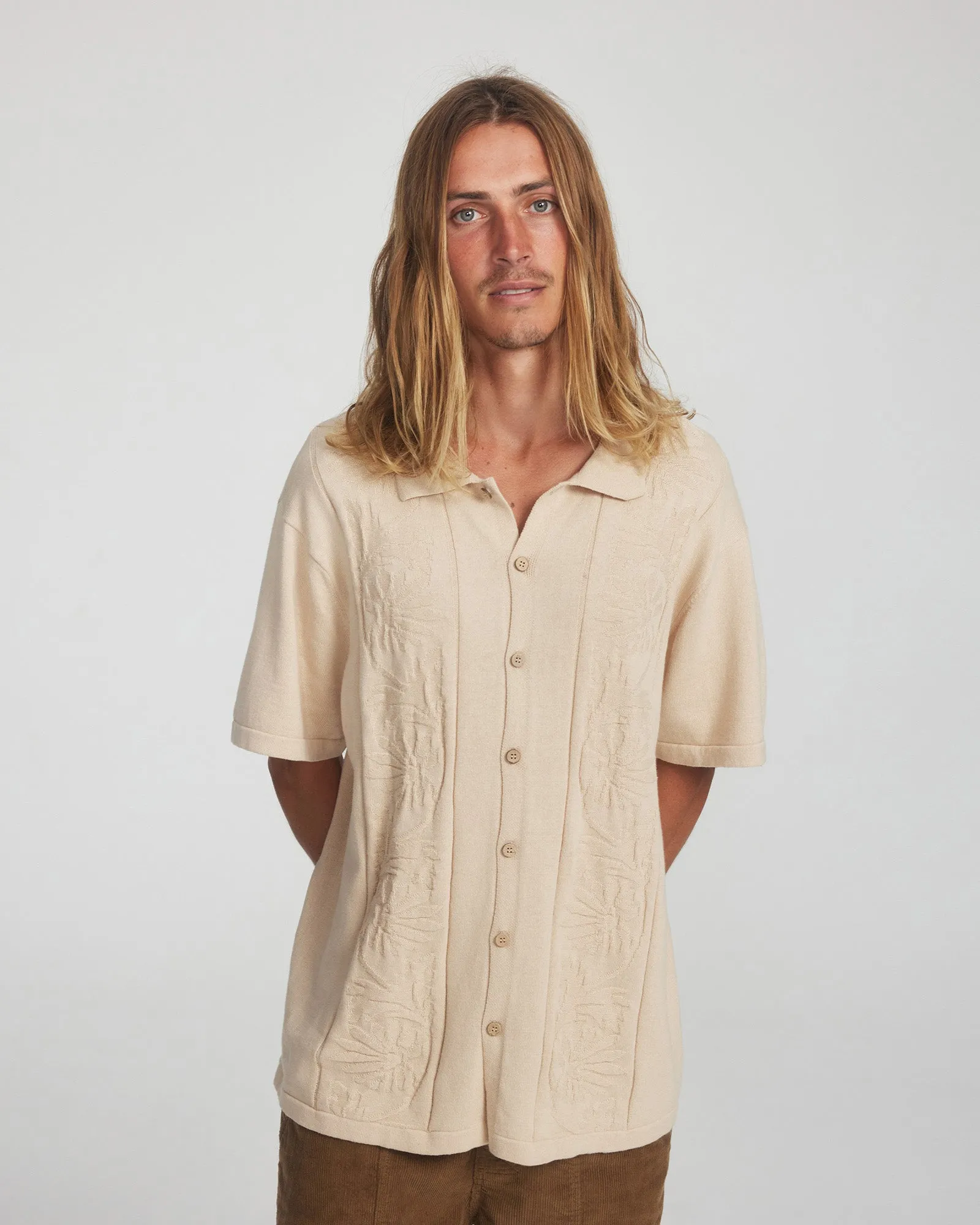 Access Knit Shirt - Oatmeal