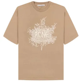 Acne Studios Glow In The Dark Logo T-Shirt Dark Beige