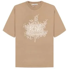 Acne Studios Glow In The Dark Logo T-Shirt Dark Beige