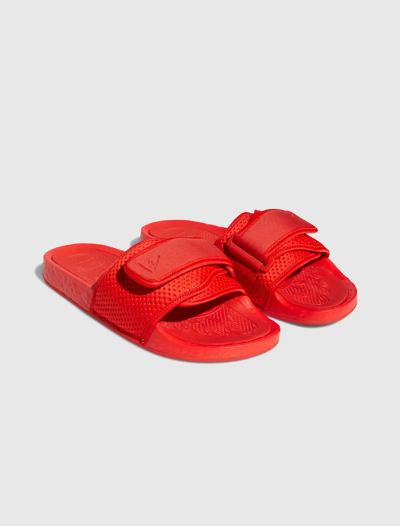 ADIDAS PHARRELL WILLIAMS BOOST SLIDES   RED