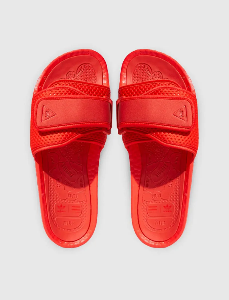 ADIDAS PHARRELL WILLIAMS BOOST SLIDES   RED