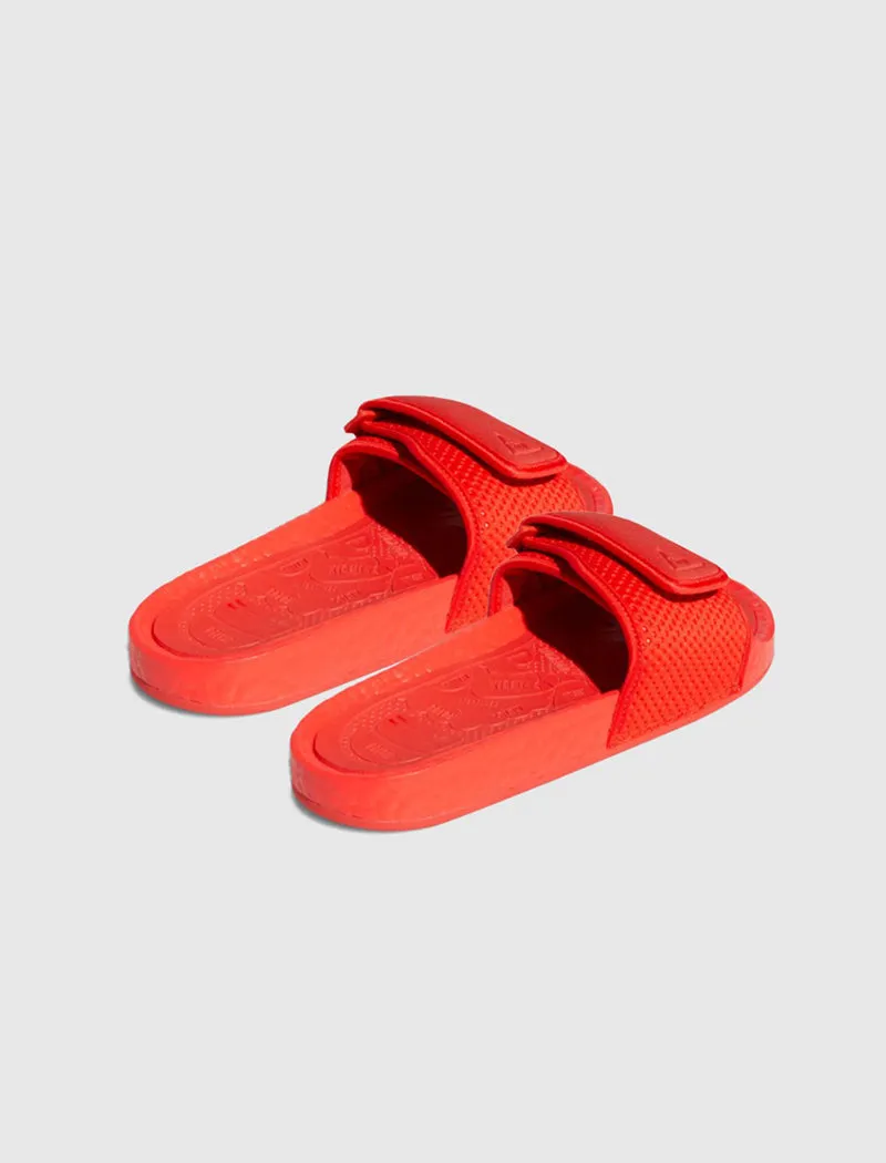 ADIDAS PHARRELL WILLIAMS BOOST SLIDES   RED