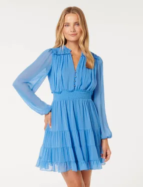 Adley Ruffle Mini Dress - Flirty Dress with Ruffled Detail for Women