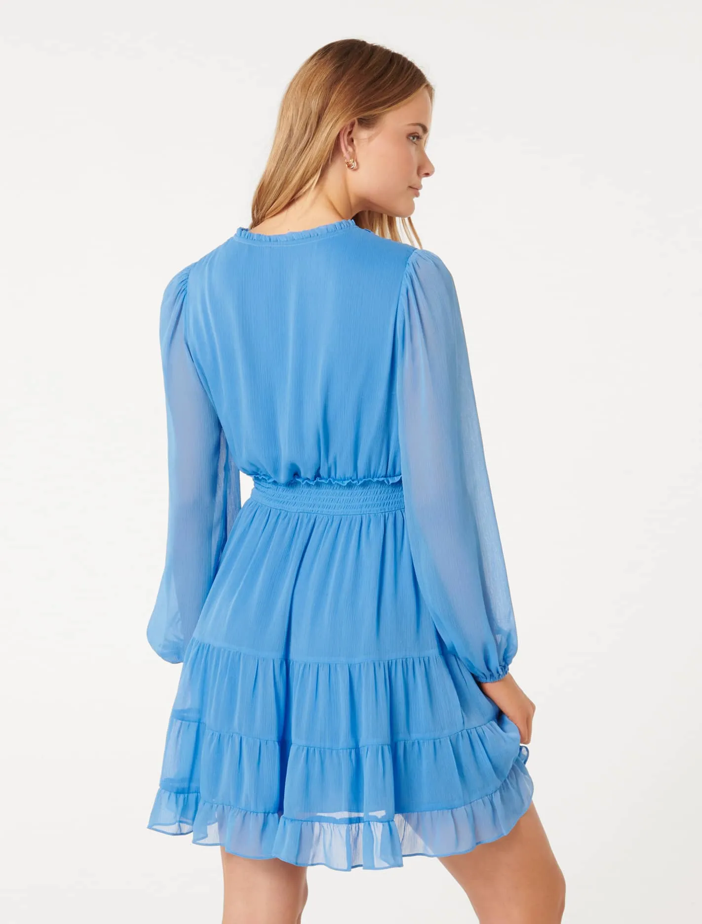 Adley Ruffle Mini Dress - Flirty Dress with Ruffled Detail for Women