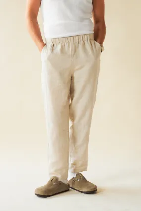 ALFAMA LINEN TROUSERS - SAND