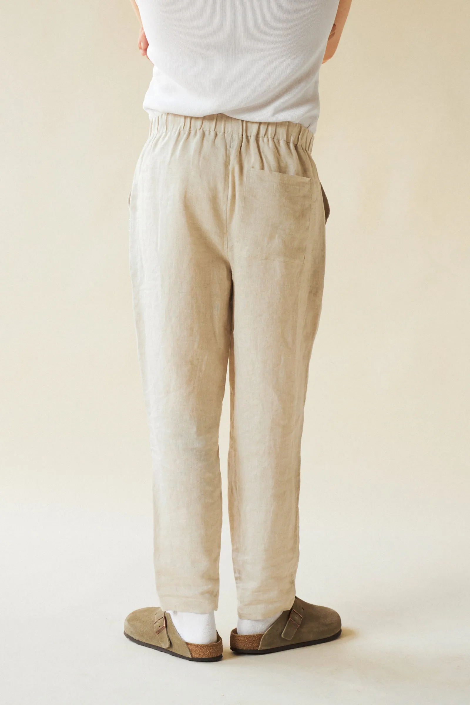 ALFAMA LINEN TROUSERS - SAND