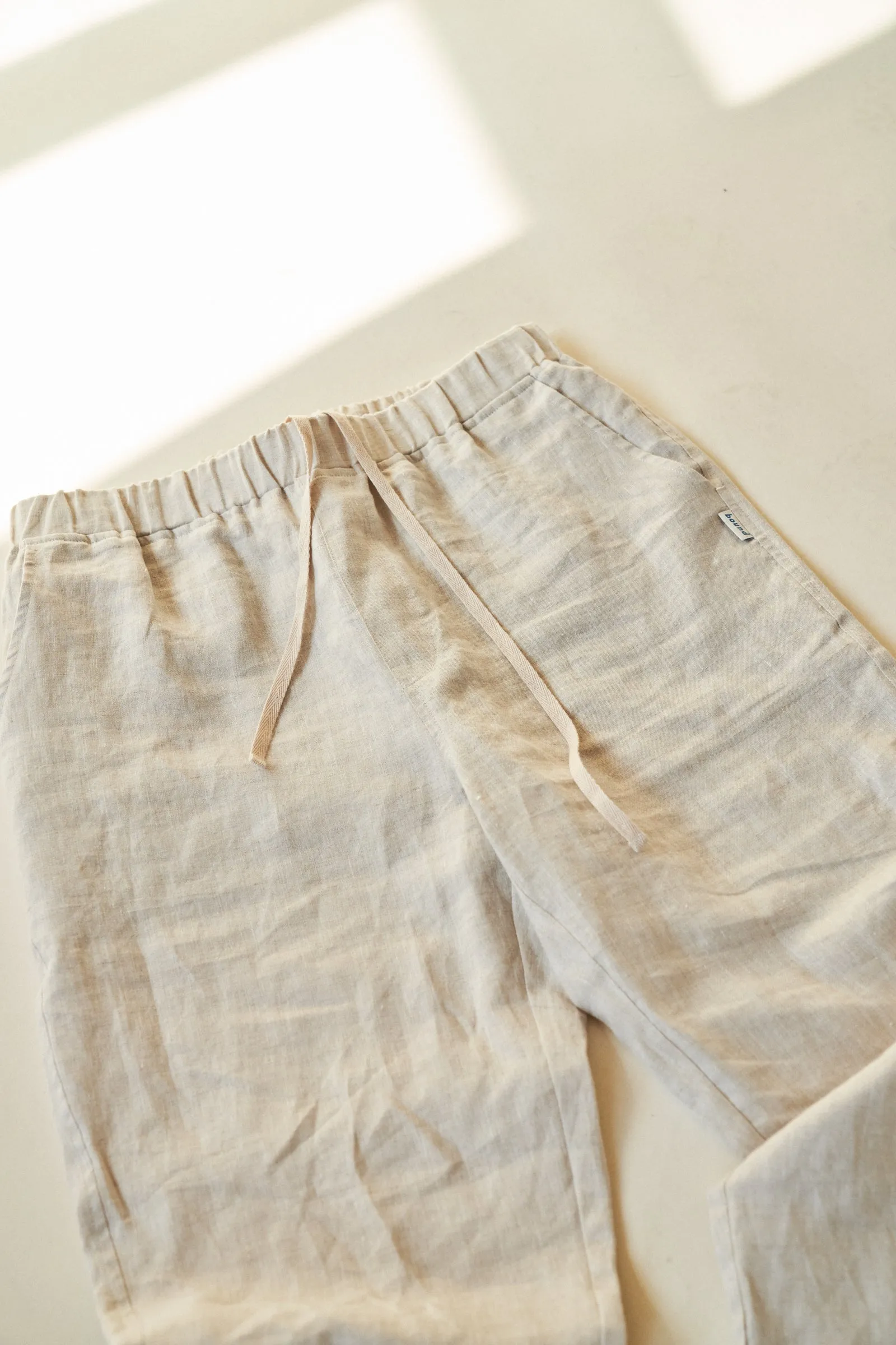 ALFAMA LINEN TROUSERS - SAND