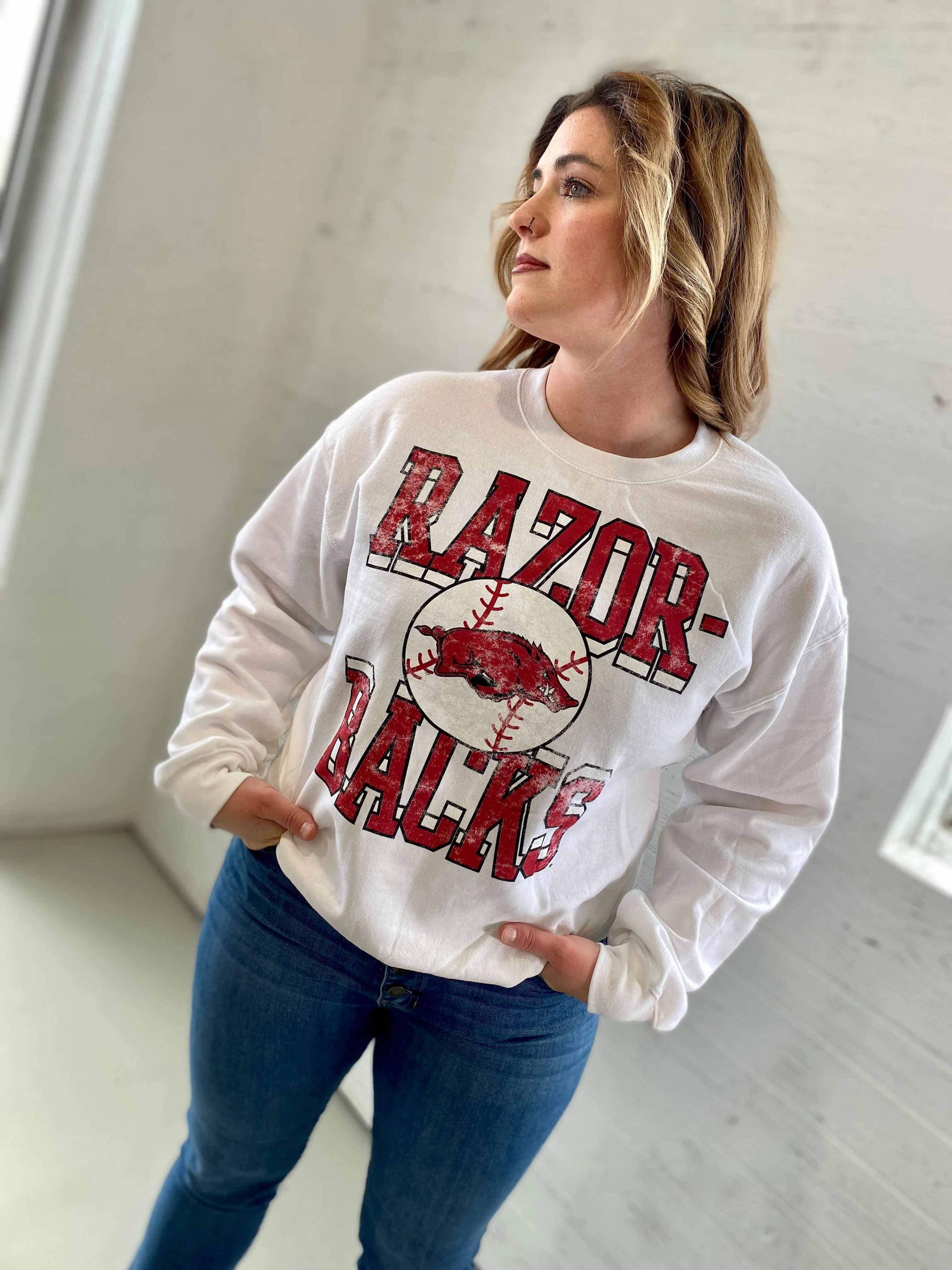 AR Razorback Baseball Sweater