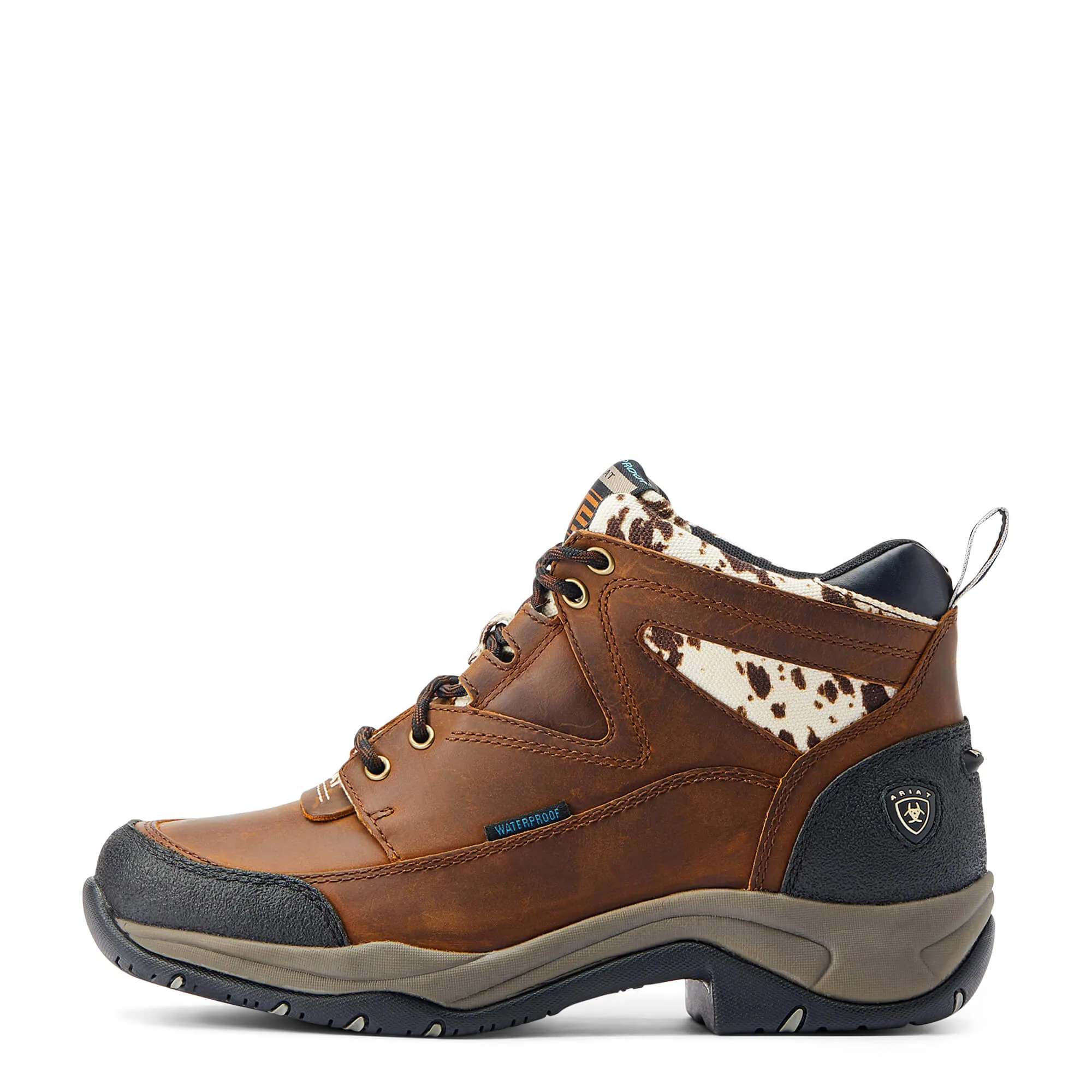 Ariat Women's Cow Print Waterproof Terrain Boot