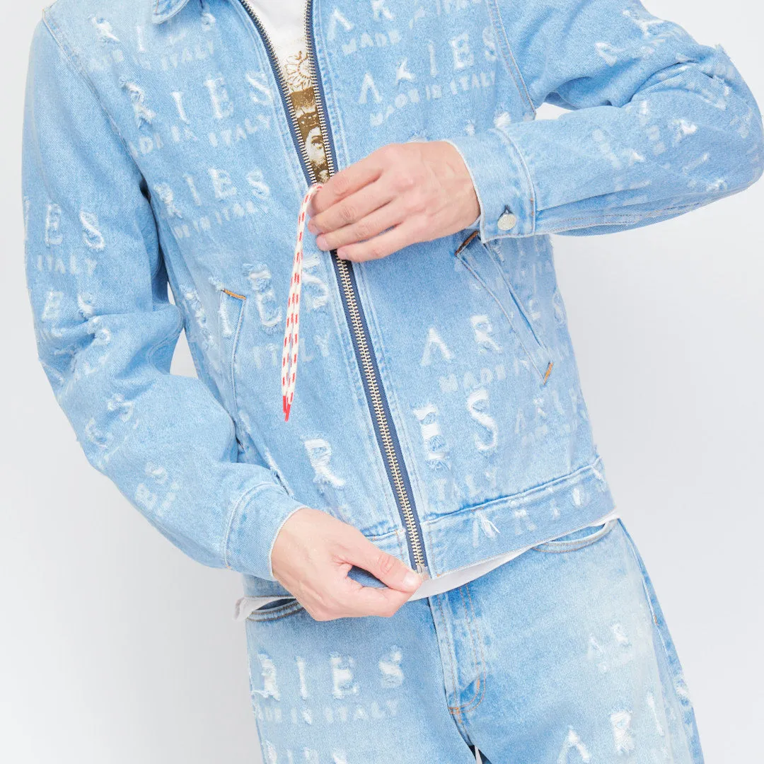 Aries - Destroyed Jeans Jacket (Blue)