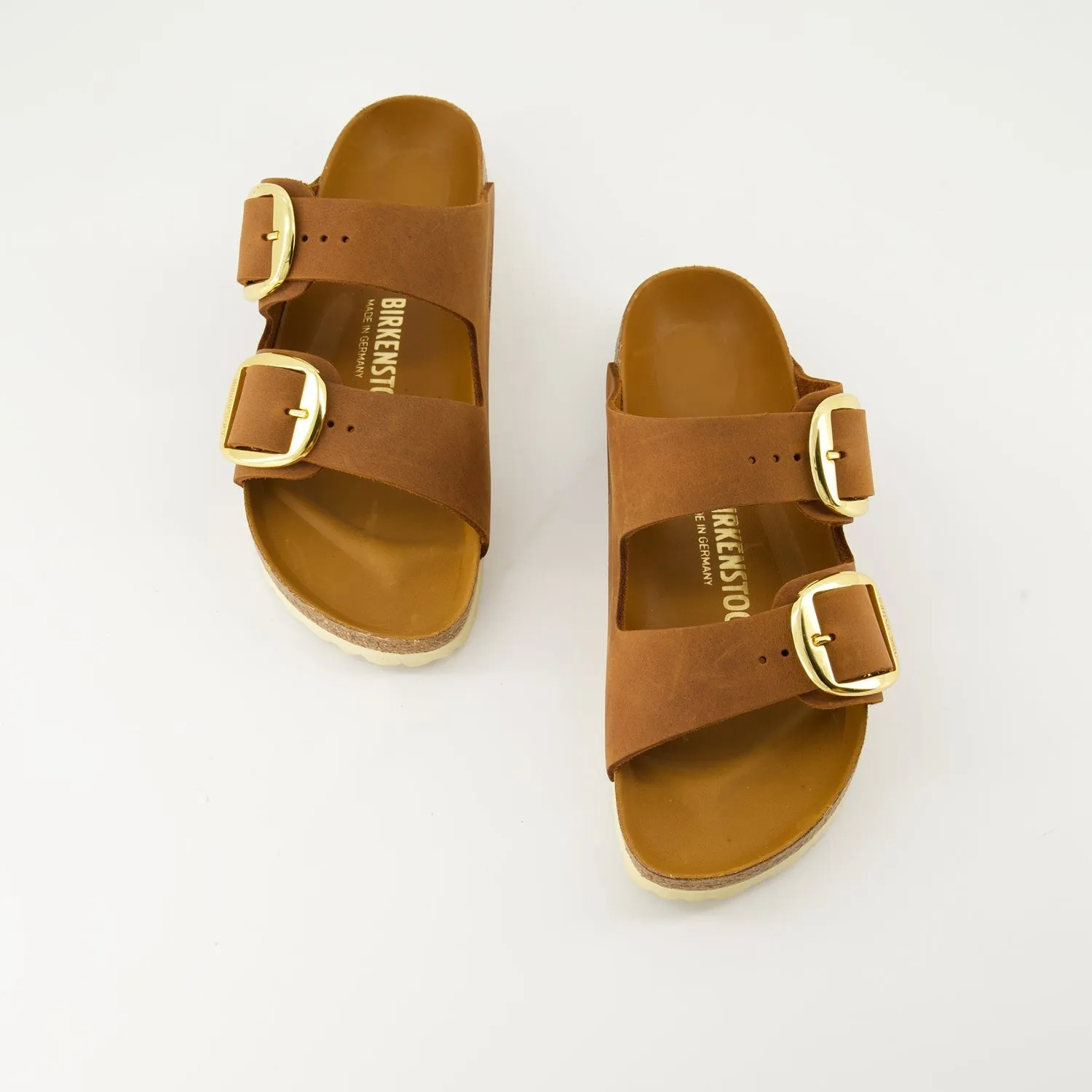 Arizona Big Buckle Leather Slides