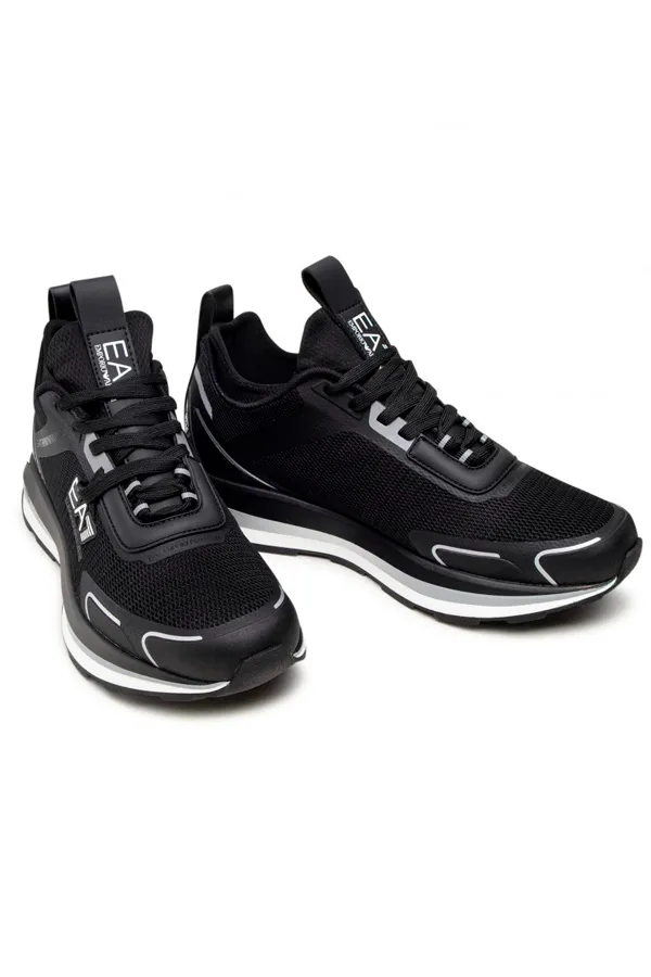 Armani EA7 Black Logo High Top Trainers