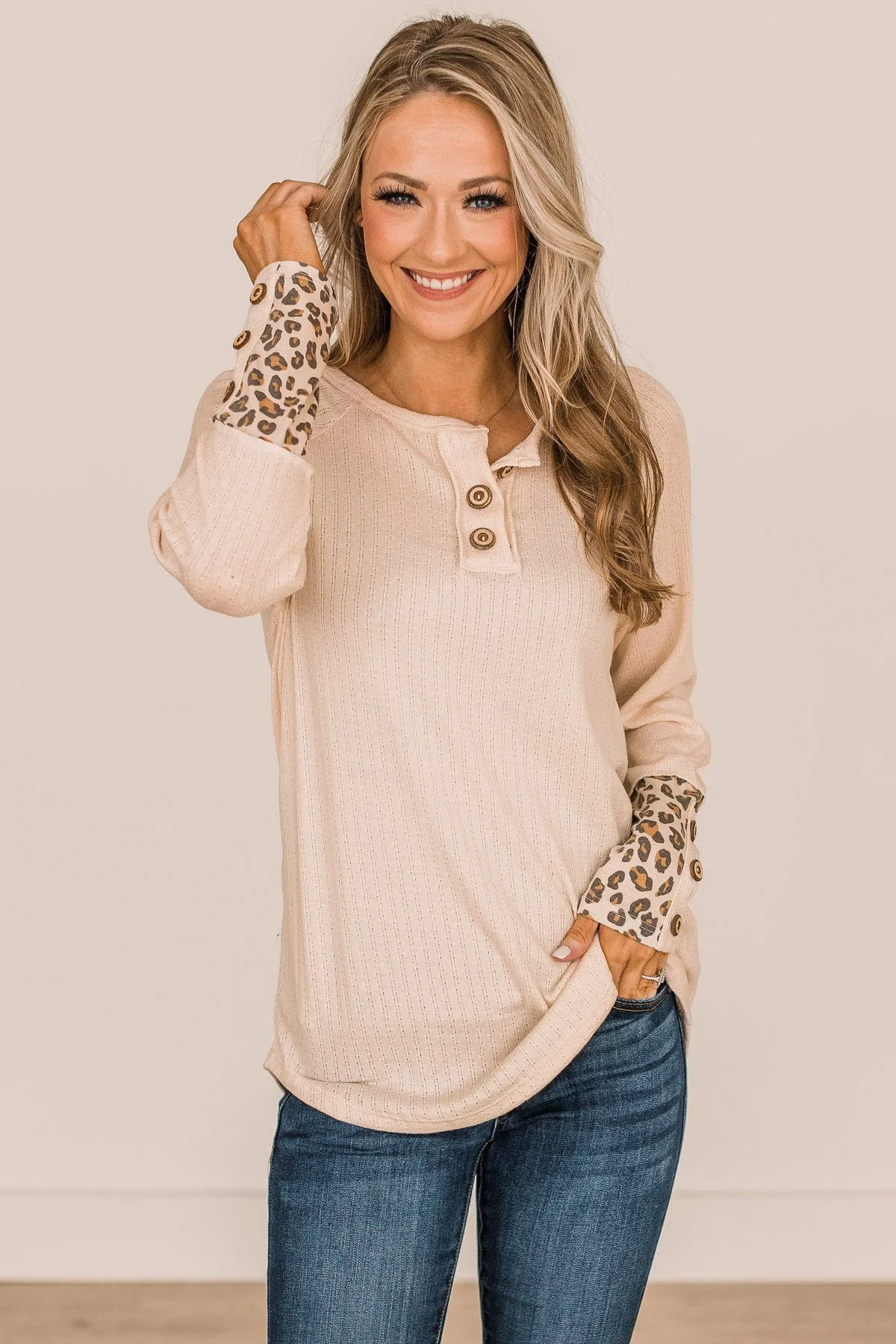 Button Knit Top in Cream