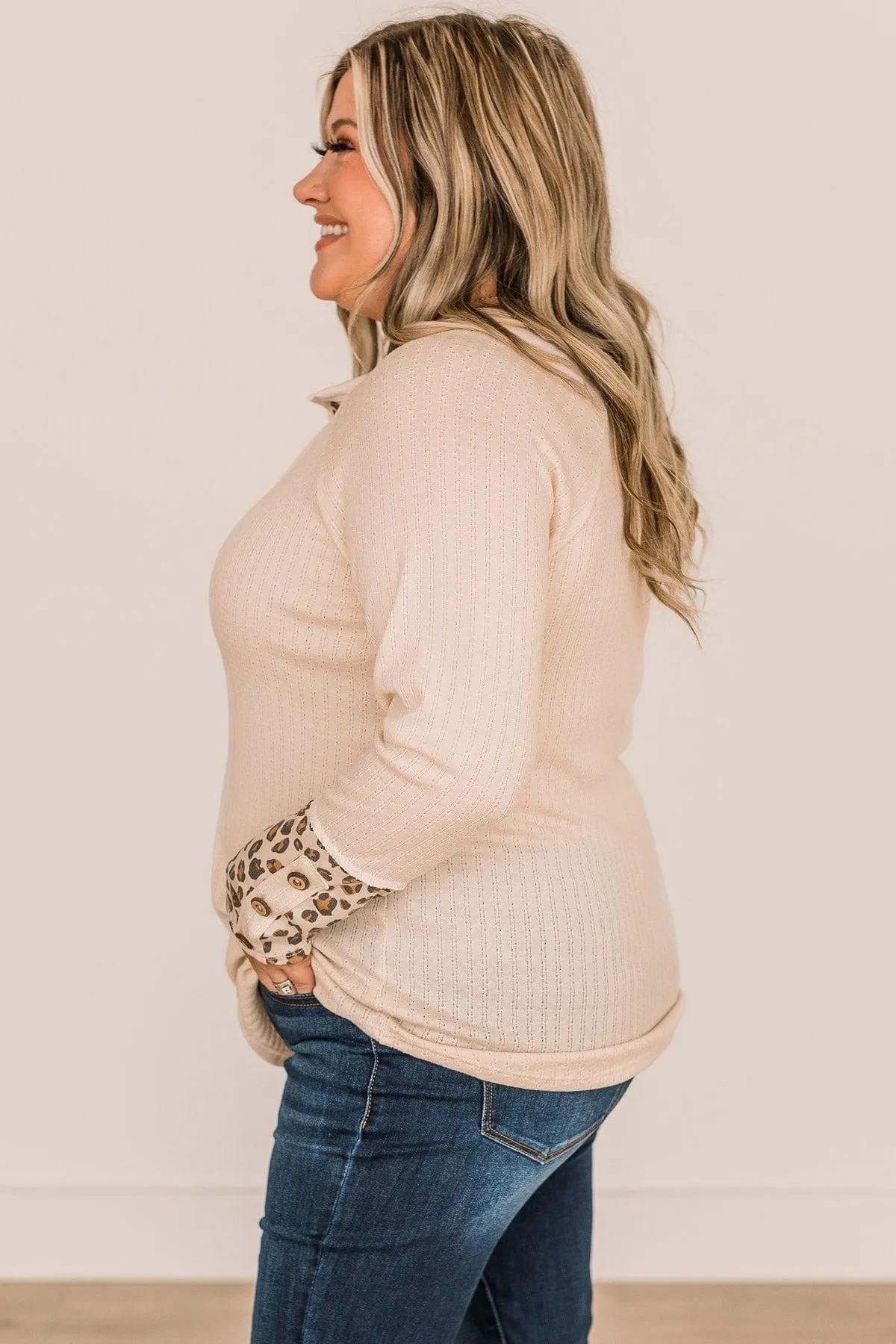 Button Knit Top in Cream