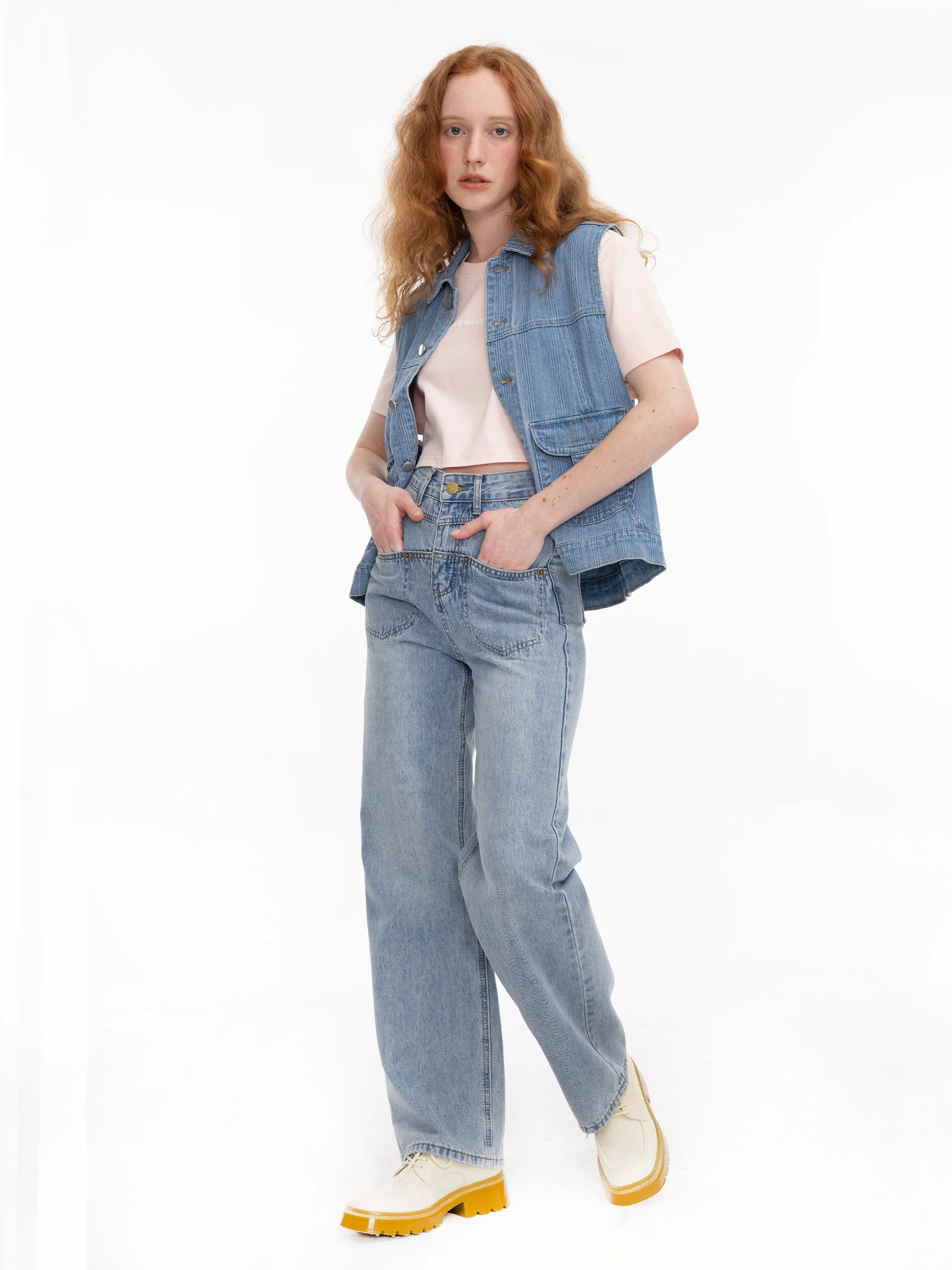 Backside Panelled Straight Leg Jeans