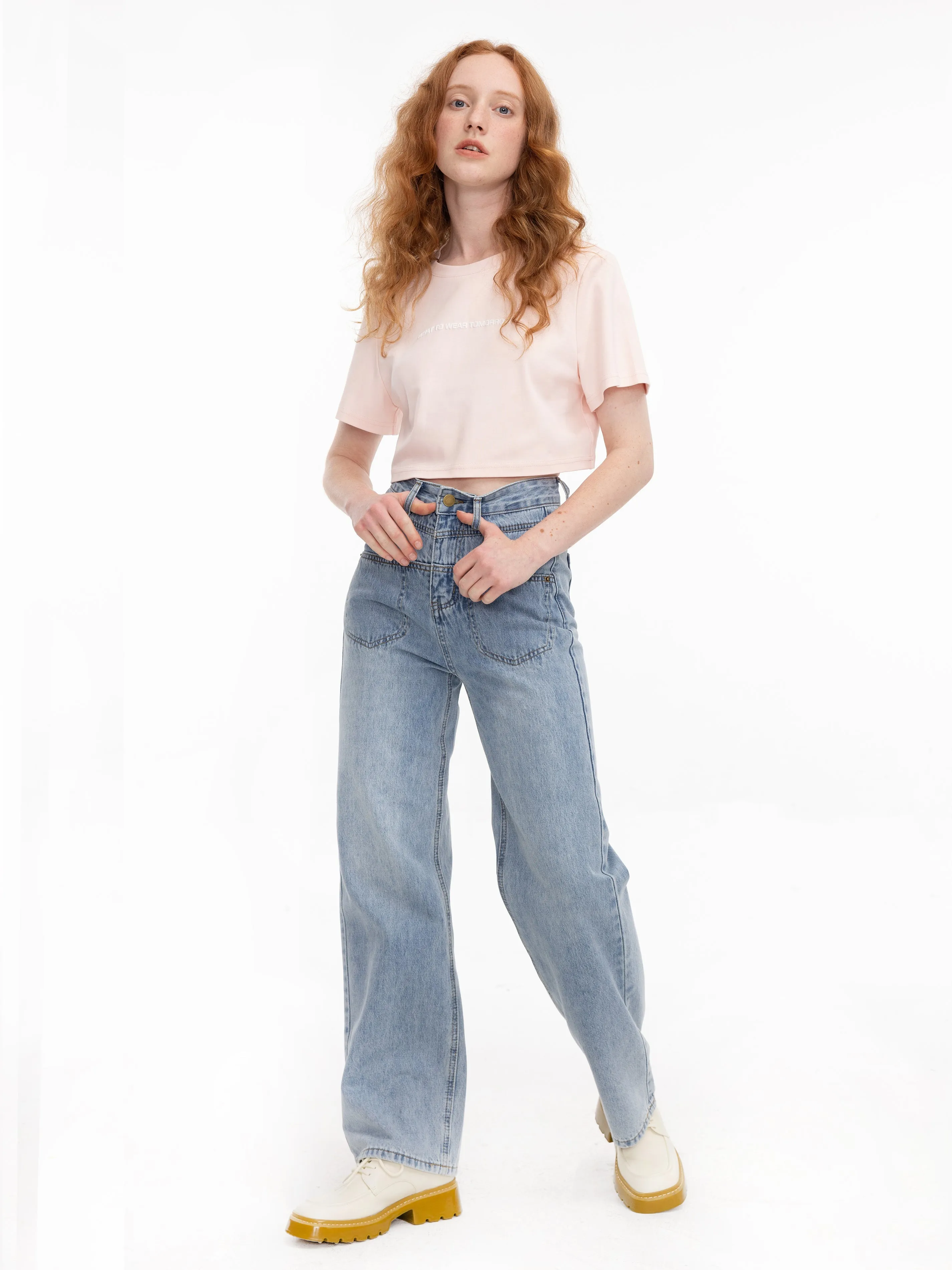 Backside Panelled Straight Leg Jeans