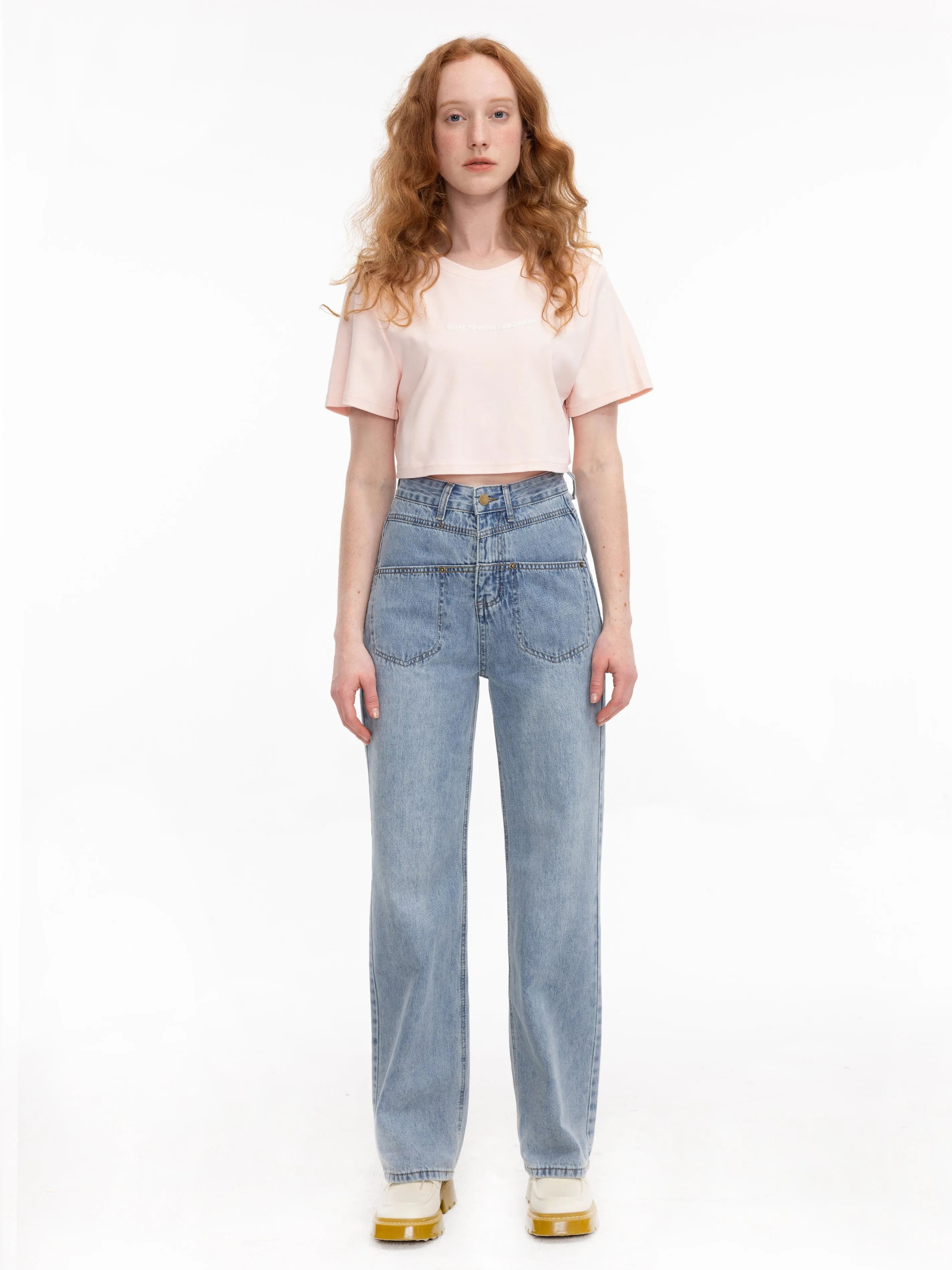 Backside Panelled Straight Leg Jeans