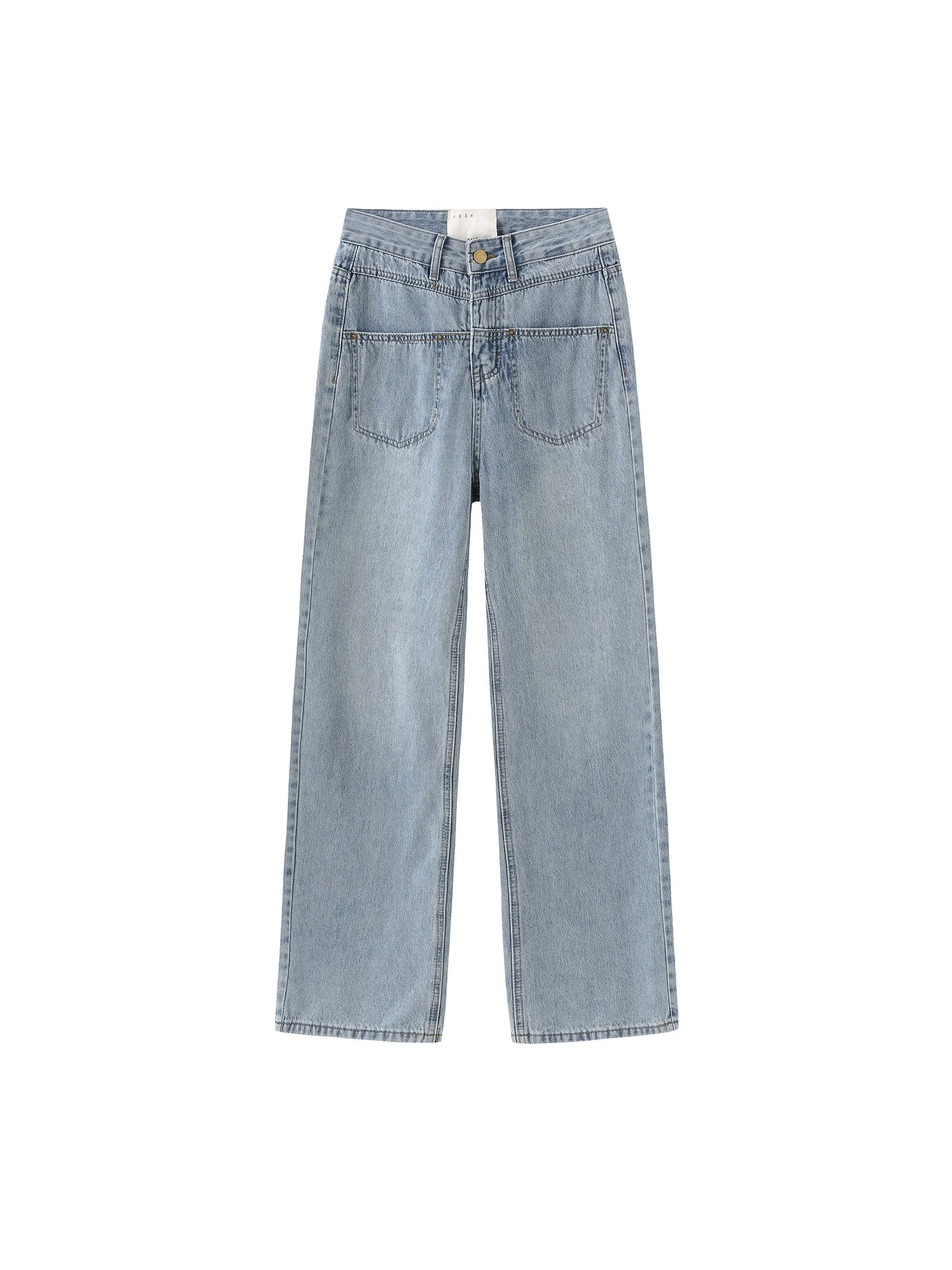 Backside Panelled Straight Leg Jeans