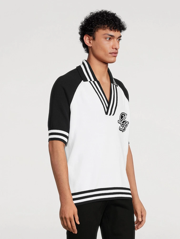 BALMAIN College Baseball Polo Shirt