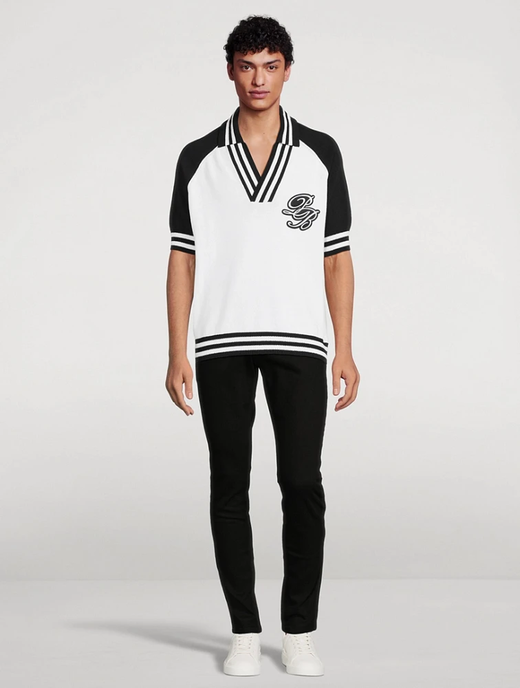 BALMAIN College Baseball Polo Shirt