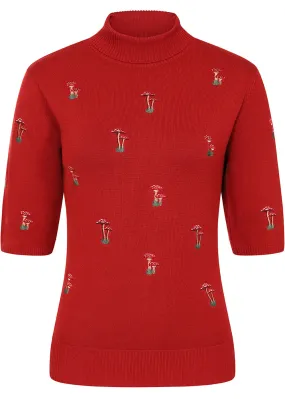 Banned Mushroom Dreams 40's Jumper Red