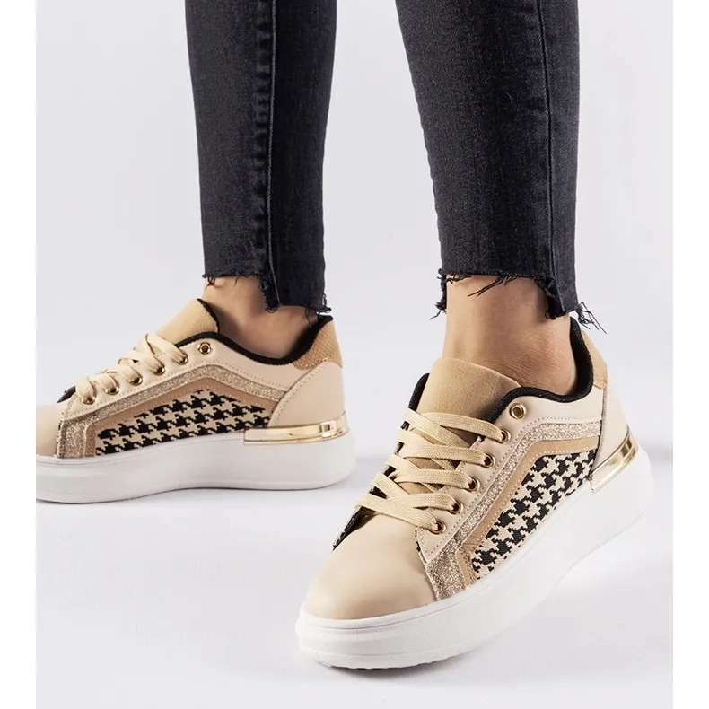 Beige sneakers with glitter Briercliff