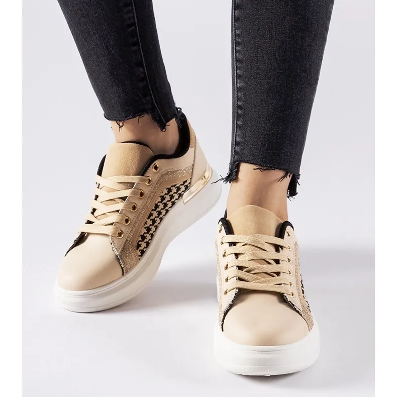 Beige sneakers with glitter Briercliff