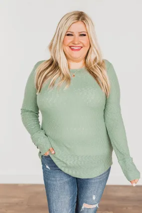 Long Sleeve Sage Knit Top