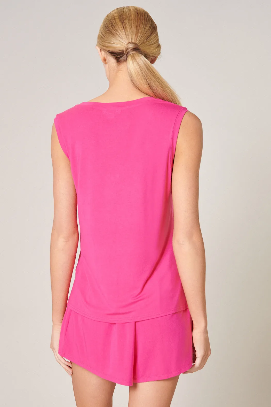 Betty V-Neck Sleeveless Jersey Knit Top