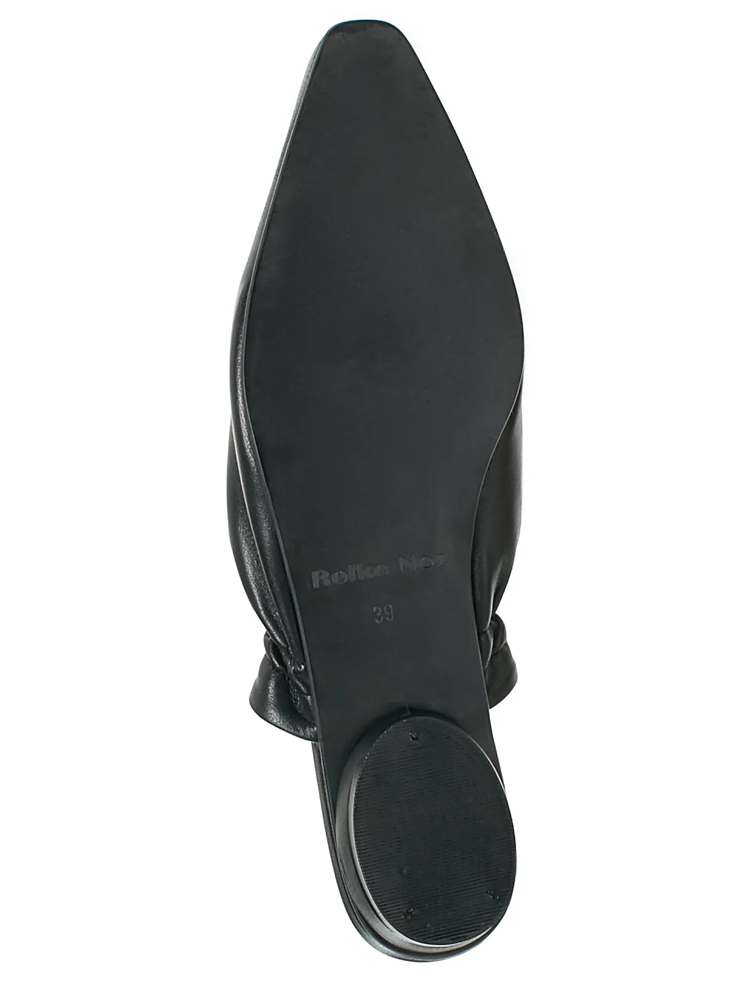 Black Baloon Drawstring Leather Slippers (RK1-SH004-BLACK)