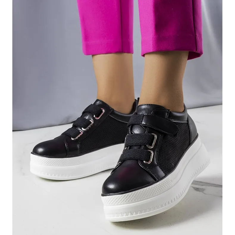 Black platform sneakers from Armina