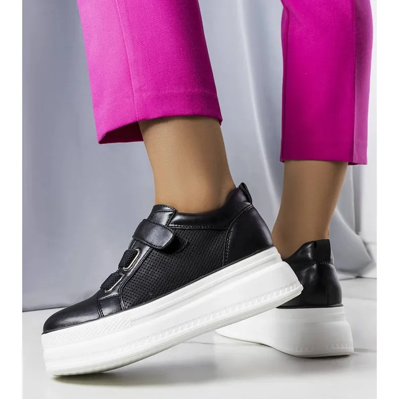 Black platform sneakers from Armina