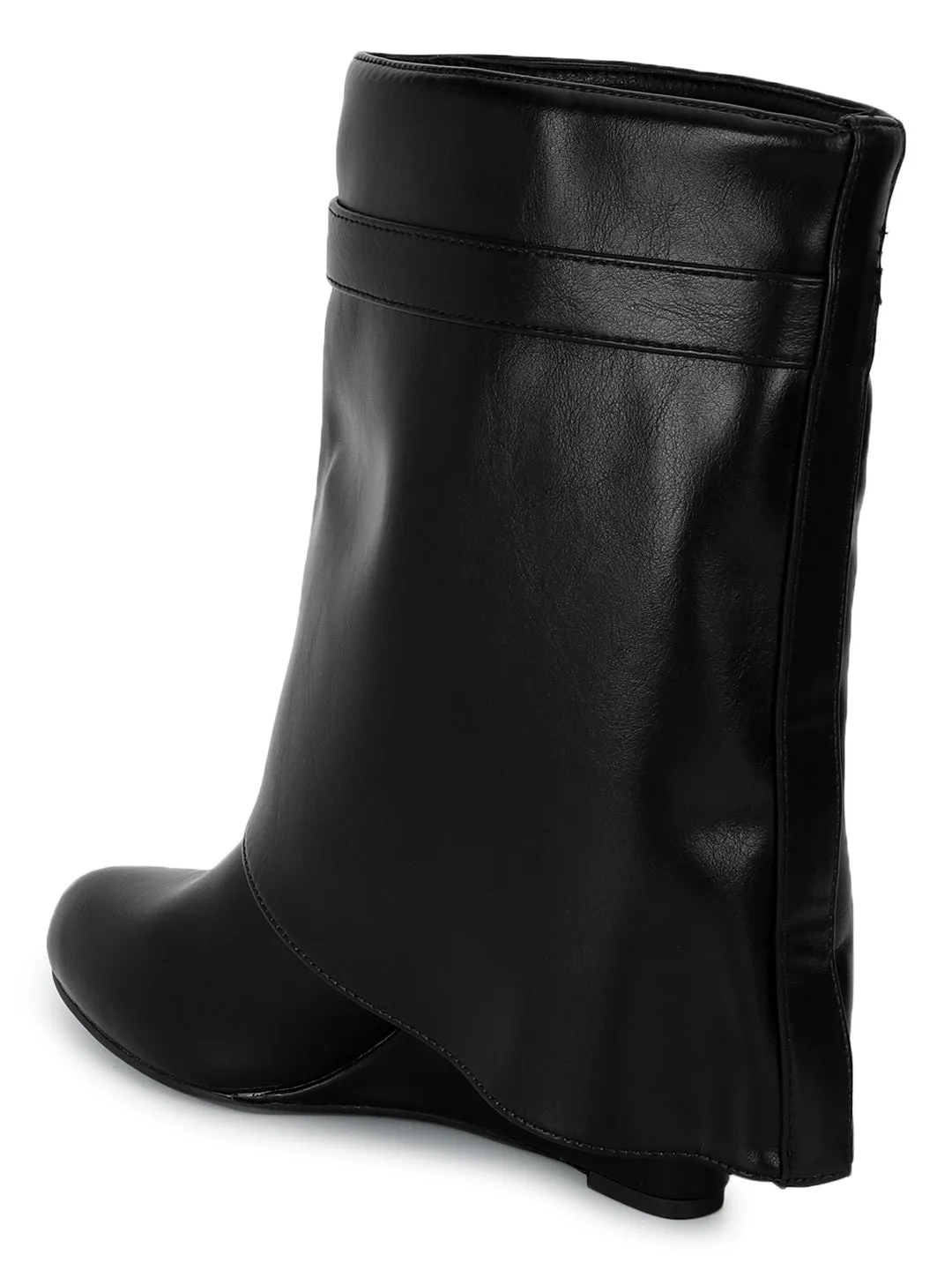 Black PU High-End-Fashion Stylish Ankle Boots (TC-RS3667-BLK)