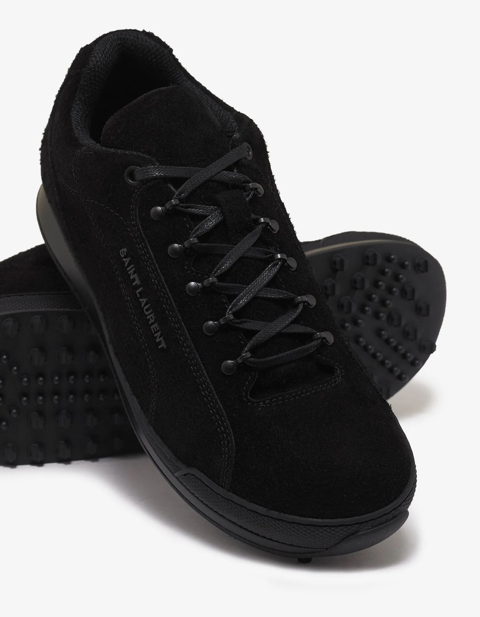 Black Suede Leather Jump Trainers