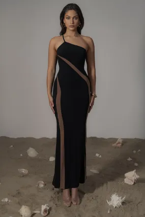 Black Wanderlust One Shoulder Dress