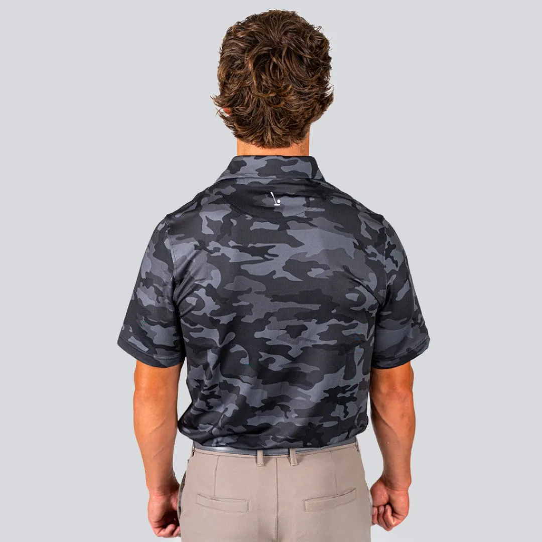 Men's Polo with Blacked Out Camo