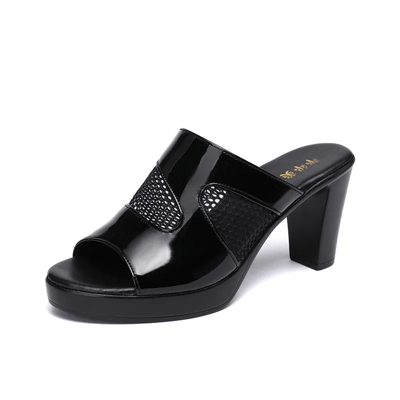 High Heel Ladies Office Sandals Platform Slippers.