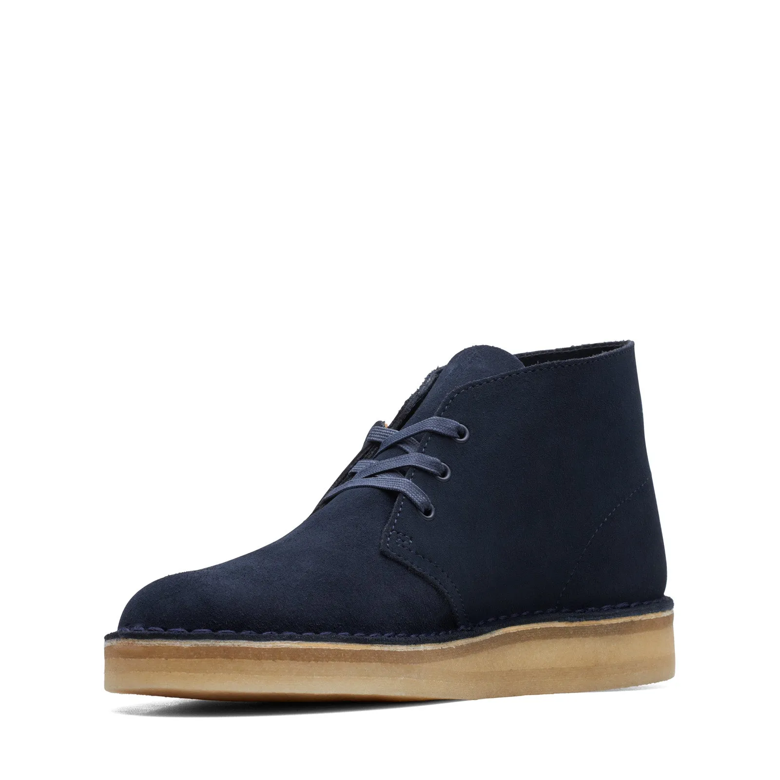 Blue Suede Lace Up Chukka Boots for Men by Clarks.