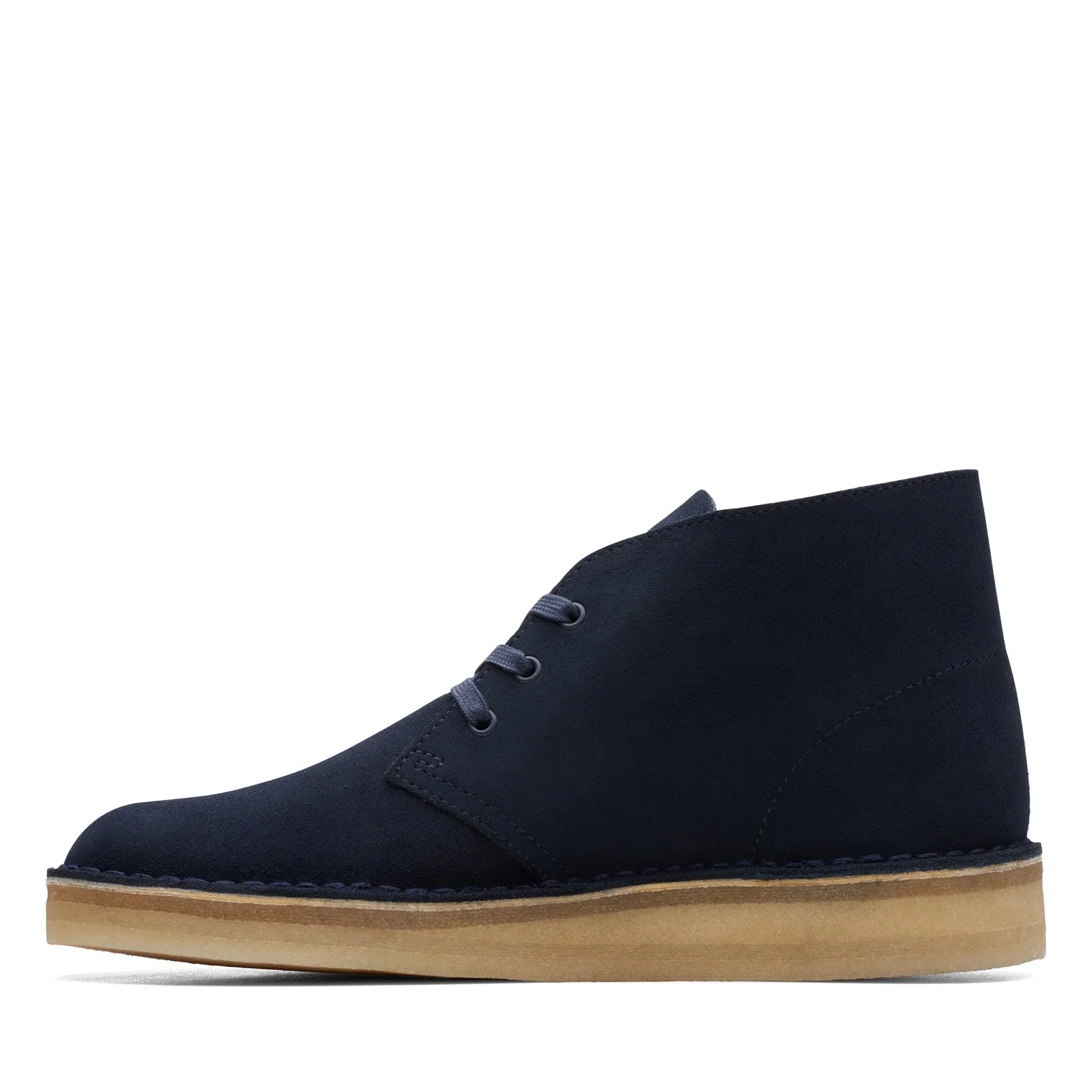 Blue Suede Lace Up Chukka Boots for Men by Clarks.