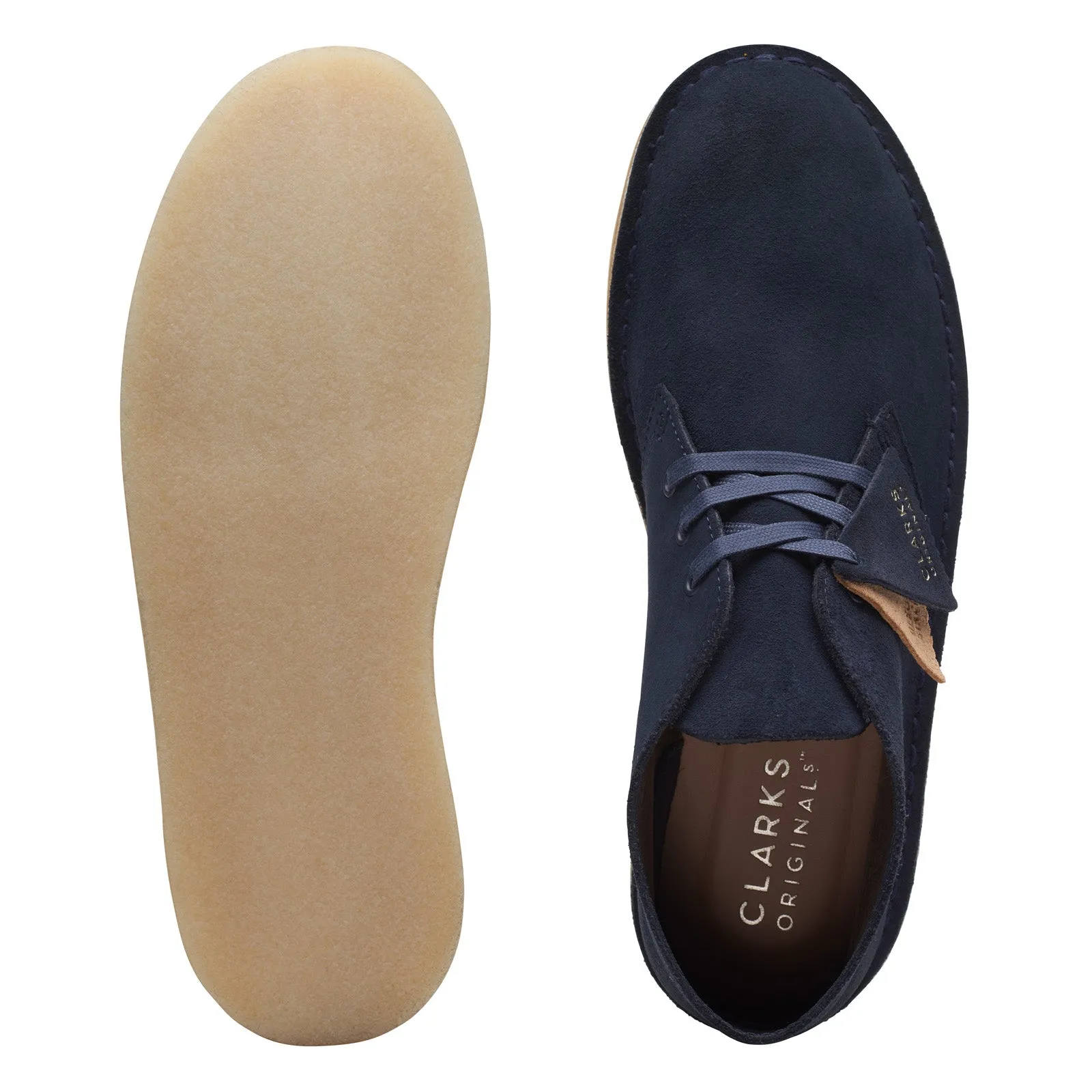 Blue Suede Lace Up Chukka Boots for Men by Clarks.