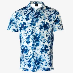 Blue Tie Dye Golf Polo with Cool Tech Performance