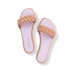 Blush Braided Slide Flats by ZEPHYR