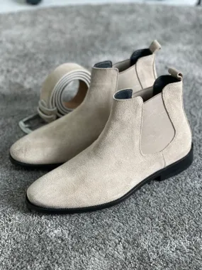 Bojoni Dayton Beige Suede Chelsea Boots