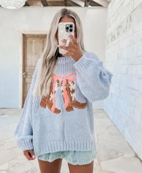 Knit Sweater with Boots and Bows