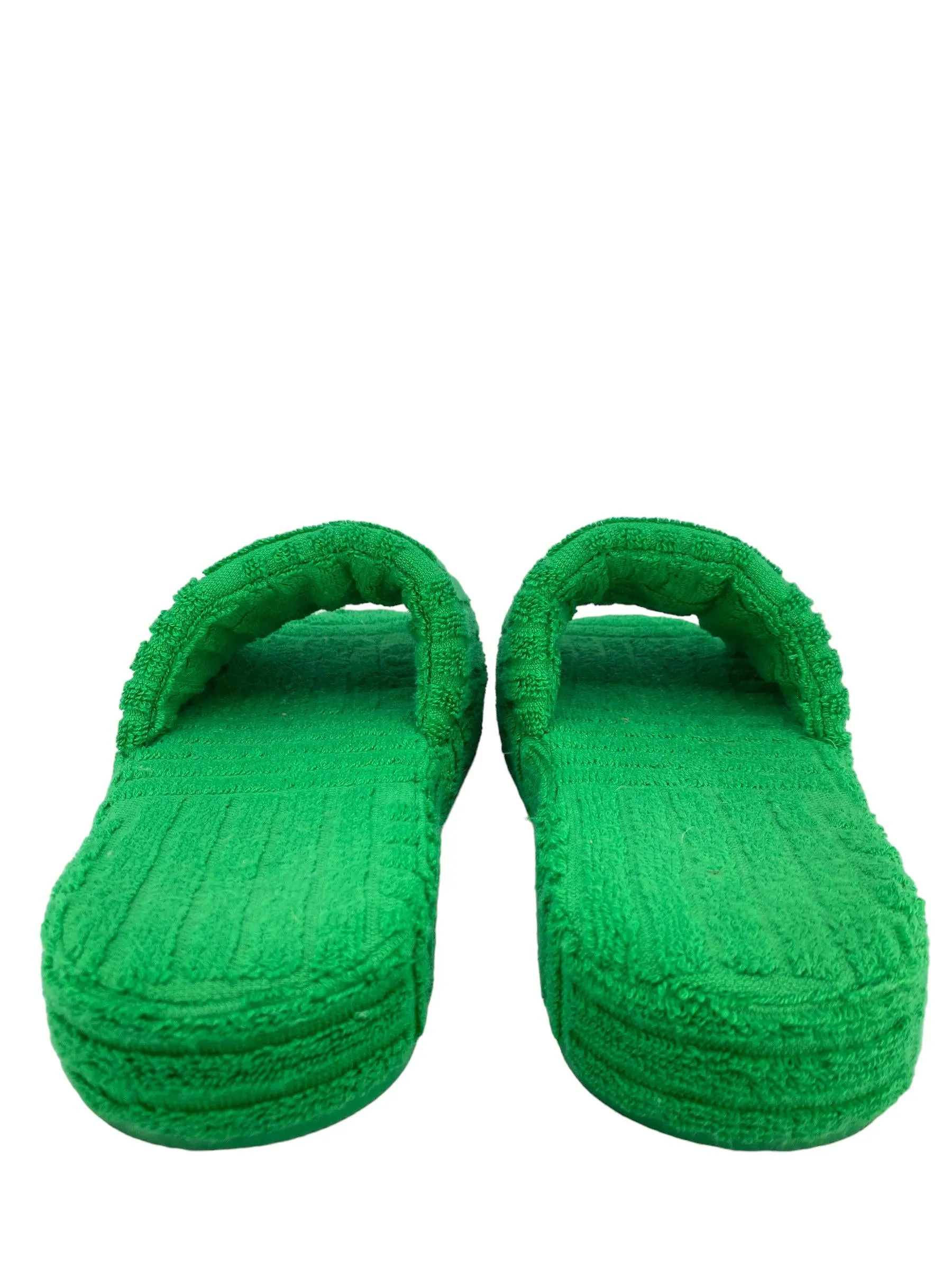 Bottega Veneta Green Cotton Sponge Slide - Size 7