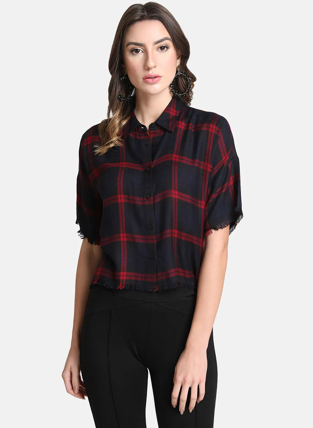 Boxy Shirt Collar With Fringes Detail